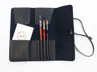Neef Leather Brush Wallet Charcoal