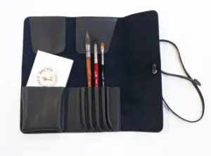 Neef Leather Brush Wallet Charcoal
