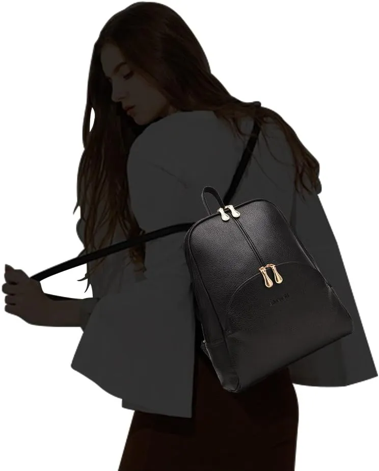Nevenka Backpack Purse for Women Casual Shoulder Bag PU Leather Zipper Closure Adjustable Strap…