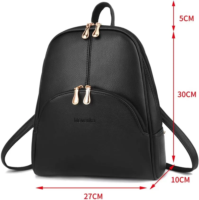 Nevenka Backpack Purse for Women Casual Shoulder Bag PU Leather Zipper Closure Adjustable Strap…