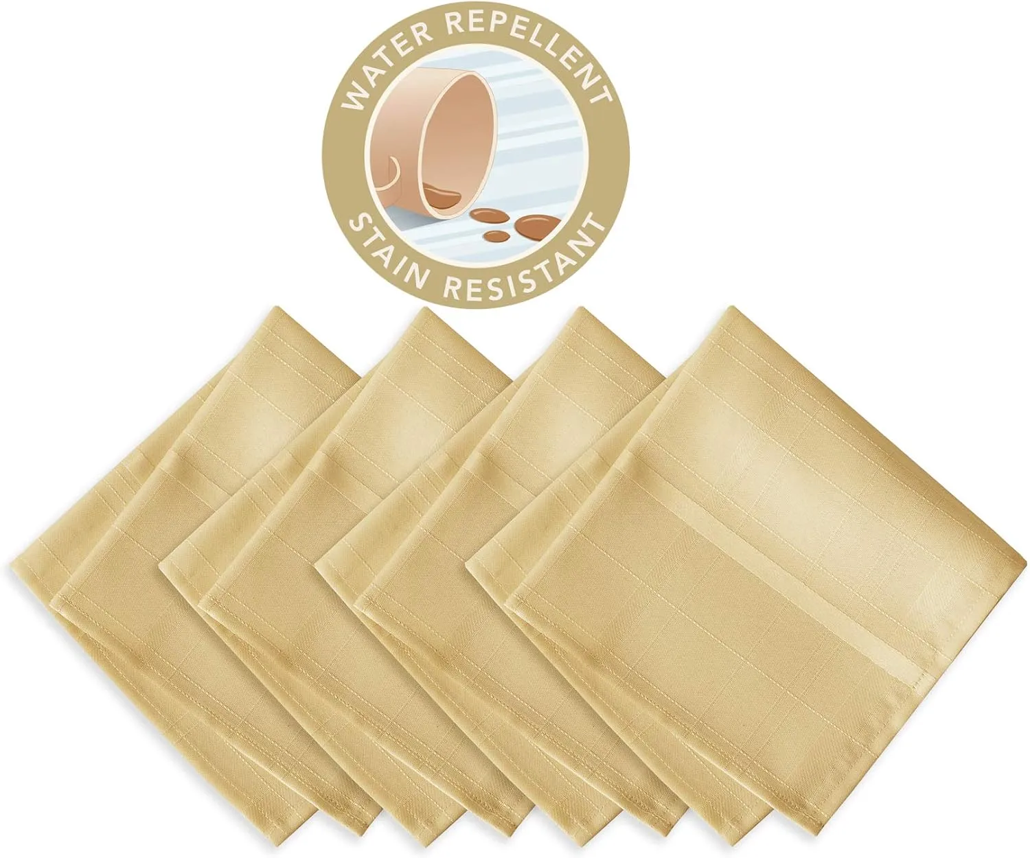 Newbridge 60 x 120 Inch Rectangle Fabric Tablecloth, Elegance Plaid, 100% Polyester, No Iron Soil Resistant Dining Room, Party and Banquet Table Cover, Solid Textured, Ribbon Gold