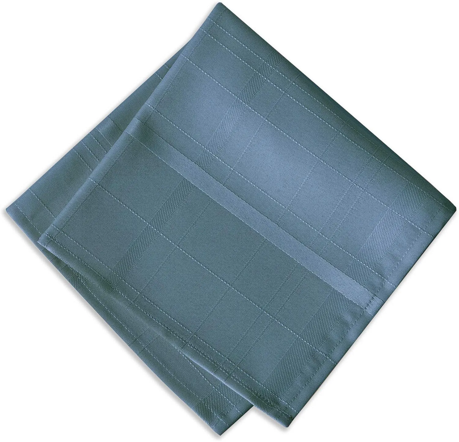 Newbridge 60 x 120 Inch Rectangle Fabric Tablecloth, Elegance Plaid, 100% Polyester, No Iron Soil Resistant Dining Room, Party and Banquet Table Cover, Solid Textured, Shadow Blue