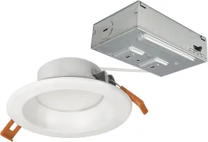 Nora NLTH-41TW-MPWLE4 Theia LED Downlight with Selectable CCT (2700K/3000K/3500K/4000K/5000K), No Housing Required, Matte Powder White
