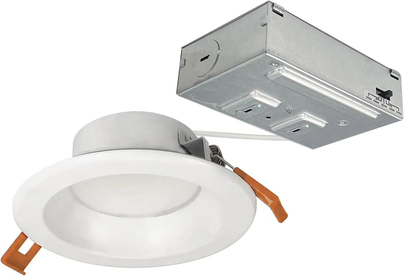 Nora NLTH-41TW-MPWLE4 Theia LED Downlight with Selectable CCT (2700K/3000K/3500K/4000K/5000K), No Housing Required, Matte Powder White