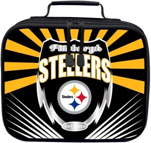 NORTHWEST NFL Pittsburgh Steelers Soft-Sided Insulated Lunch Box, Team Colors, Lightning
