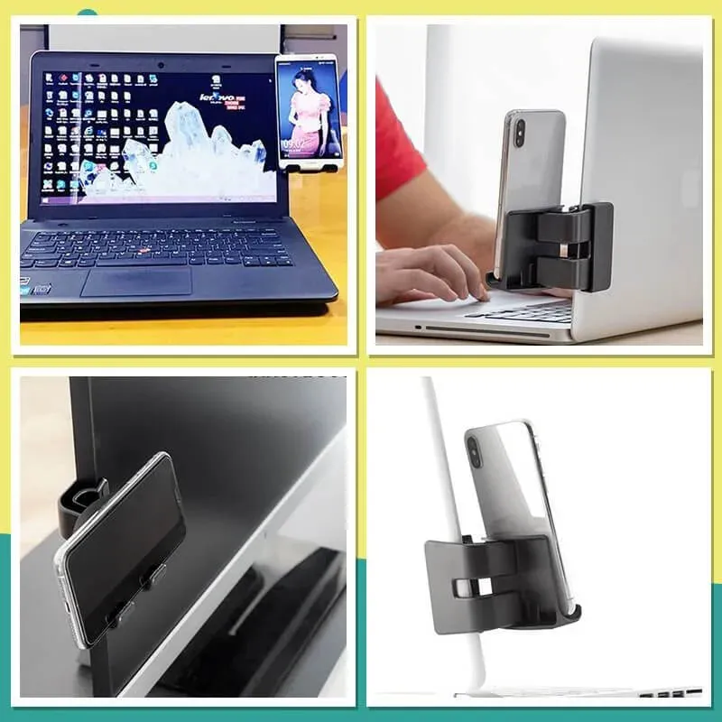 Notebook Screen Side Phone Holder Clip On Monitor For Laptop Or Desktop Monitor Creative Mobile Phone Stand For Laptop