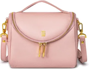 NOTIQ | Mini Lunch SAQ | High Performance Insulated Modern Crossbody Lunch Bag for Women | Cooler Lunch Box | Best Stylish Expensive Designer Lunch Bags | Chic Vegan Leather Lunch Purse (Blush Pink)