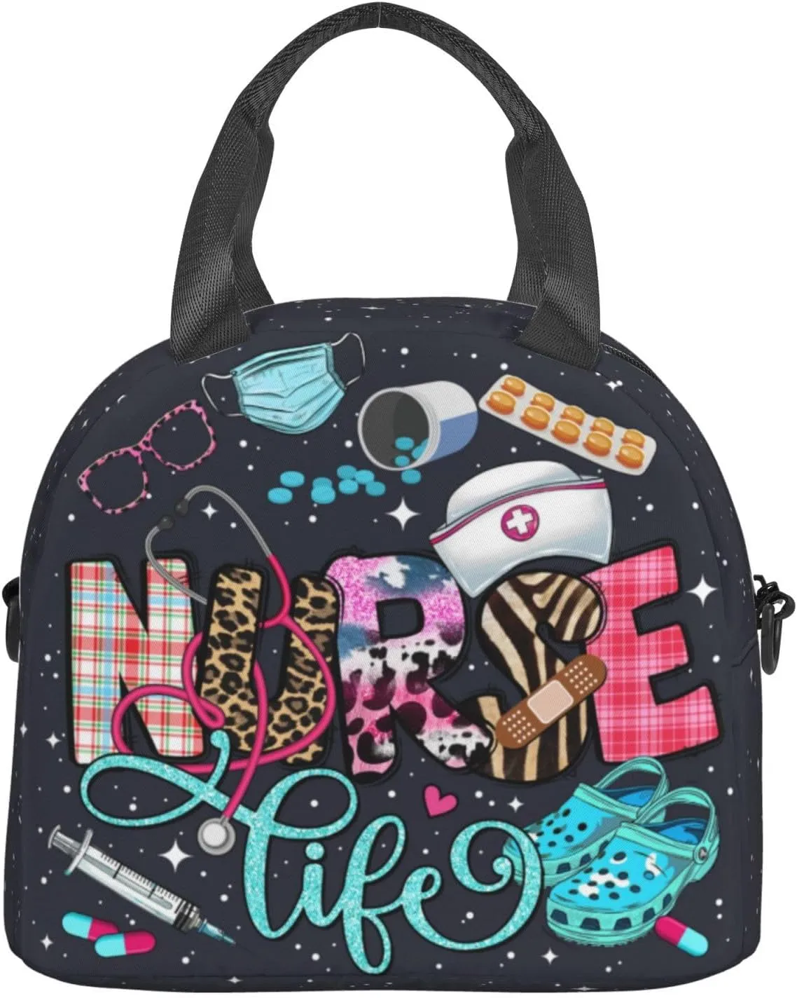 Nurse Lunch Bags Nurses Lunch Box Lunch Bag Nurse Medical Theme Hand-Held Crossbody Insulated Cute Insulated For Work Office Travel Picnic
