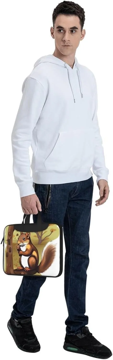 Nut-eating squirrel Laptop Shoulder Bag Portable Laptop Bag Laptop Case Crossbody Briefcase w/Strap Handle