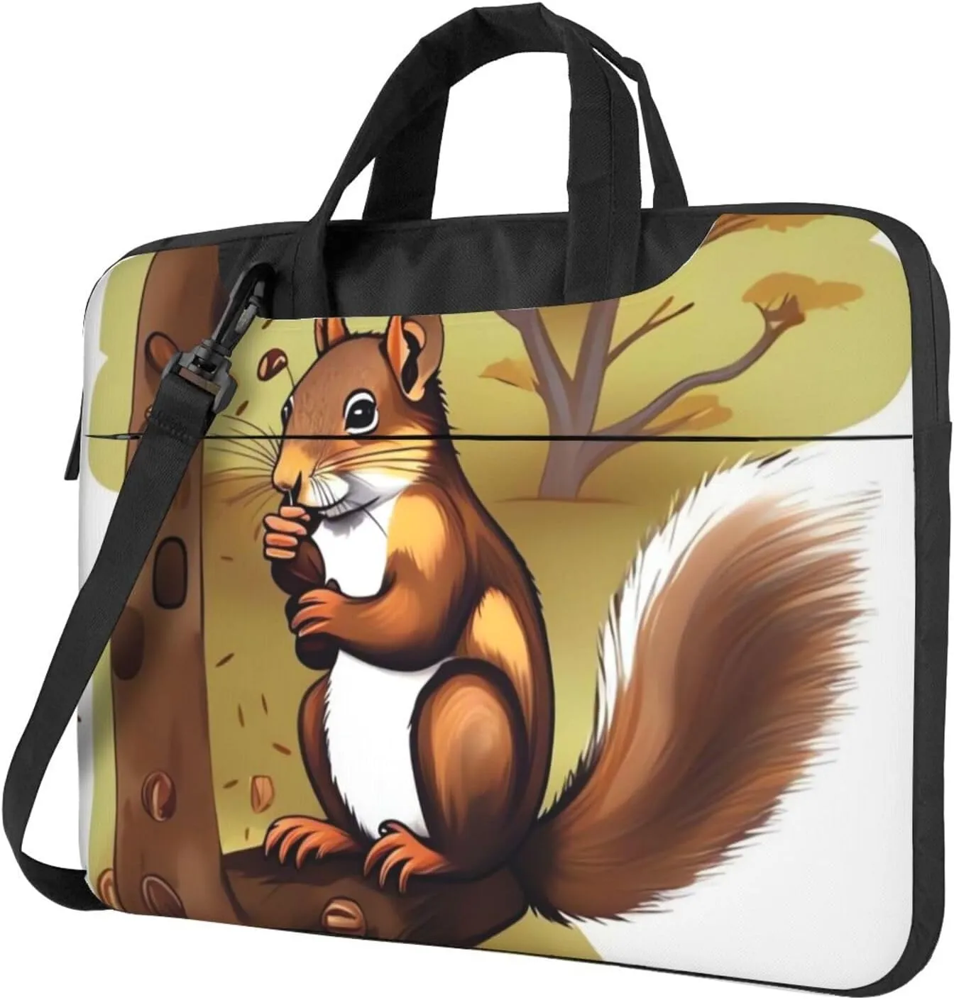 Nut-eating squirrel Laptop Shoulder Bag Portable Laptop Bag Laptop Case Crossbody Briefcase w/Strap Handle