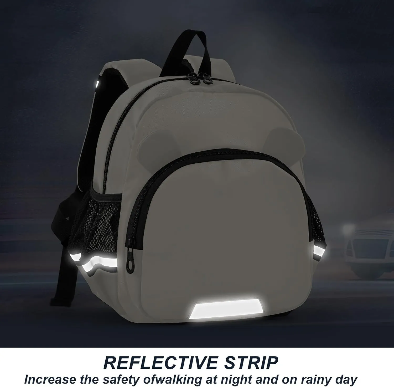 ODAWA Old Lace Toddler Bookbag with Reflective Strips, Chest Buckle, and Leash for Boys & Girls