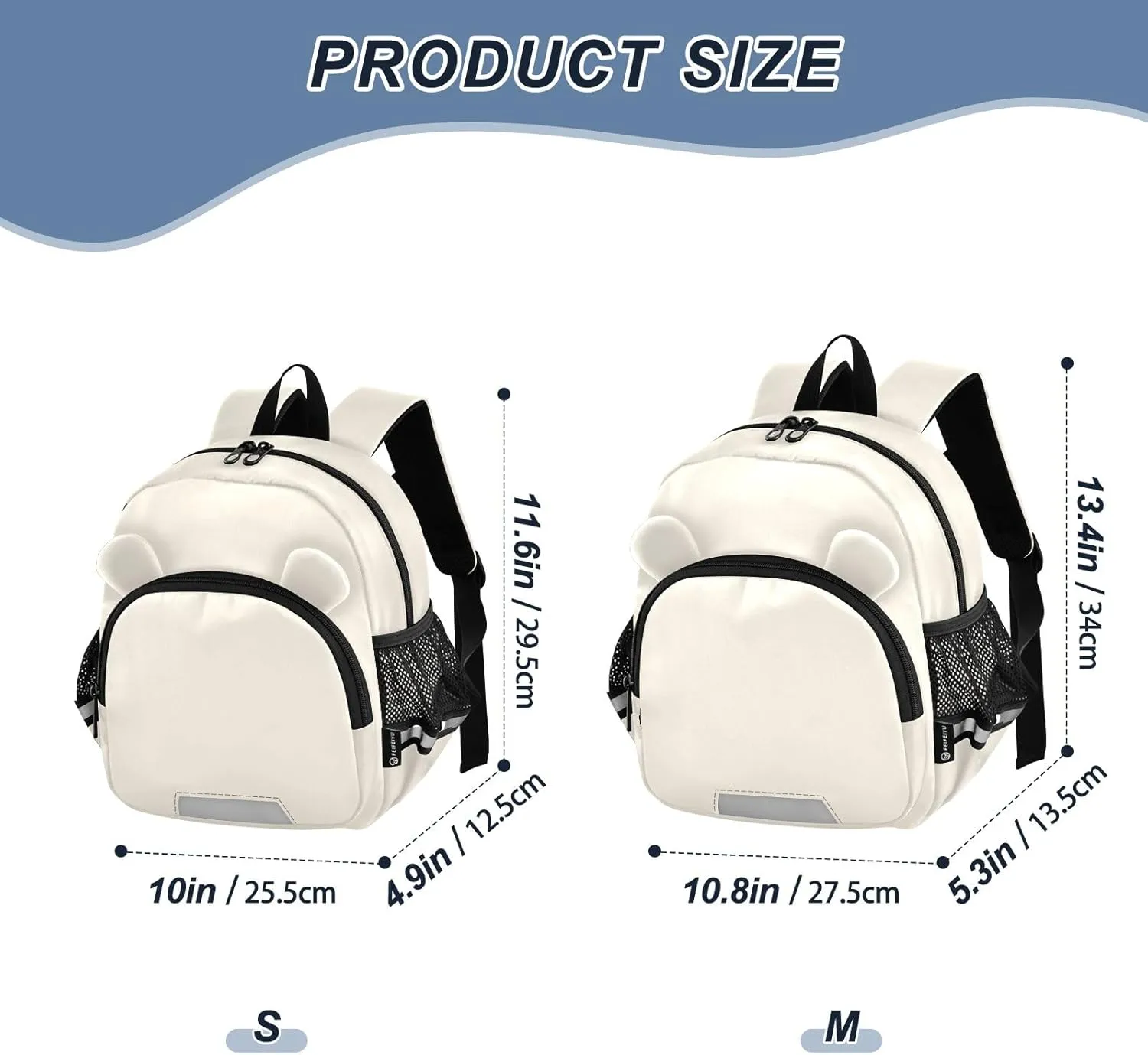 ODAWA Old Lace Toddler Bookbag with Reflective Strips, Chest Buckle, and Leash for Boys & Girls
