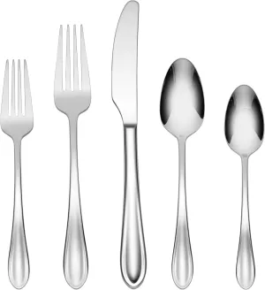 Oneida Madelynn Piece Everyday Flatware Set, 42 Count, Metallic