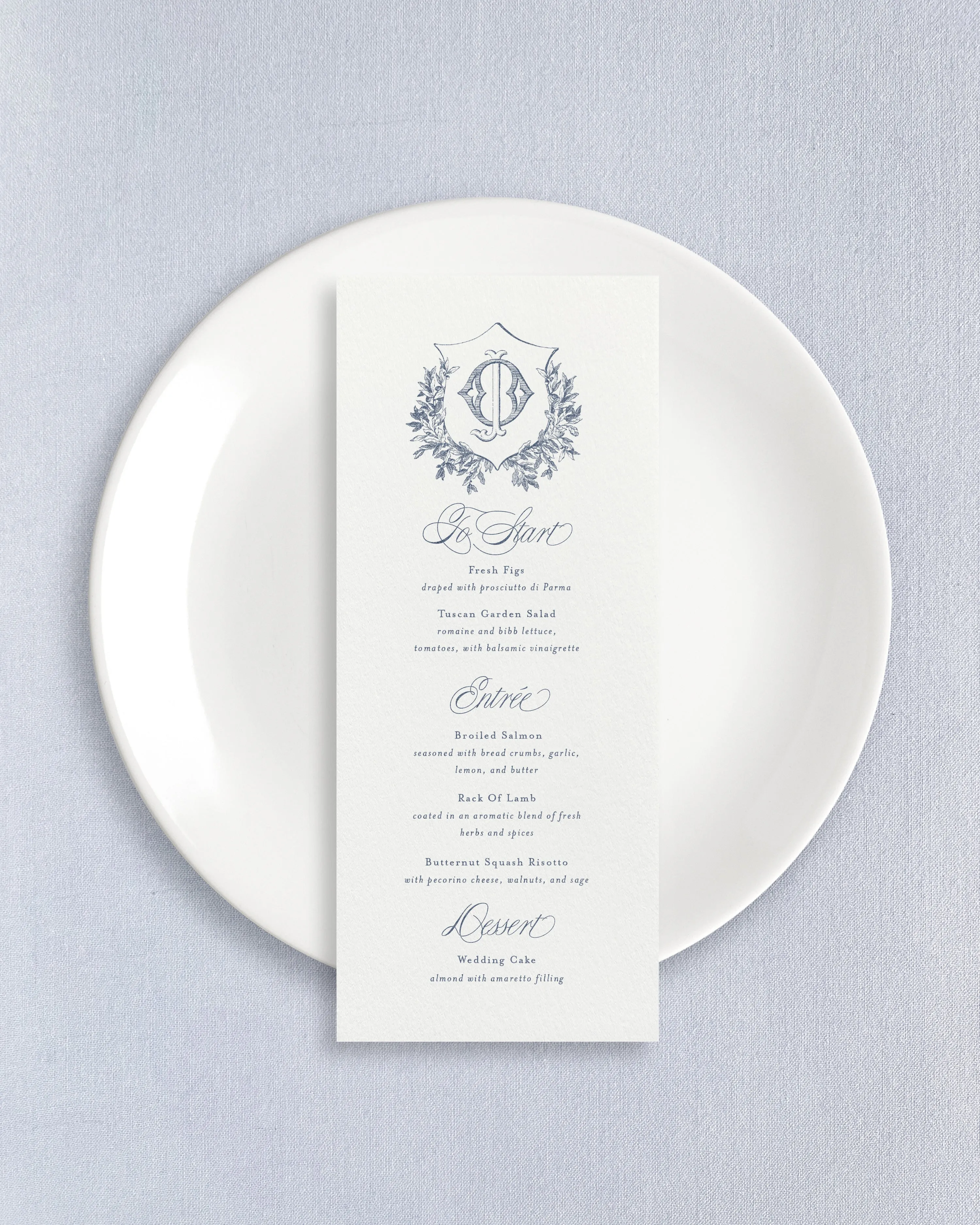 Ophelia Seated Dinner Menus