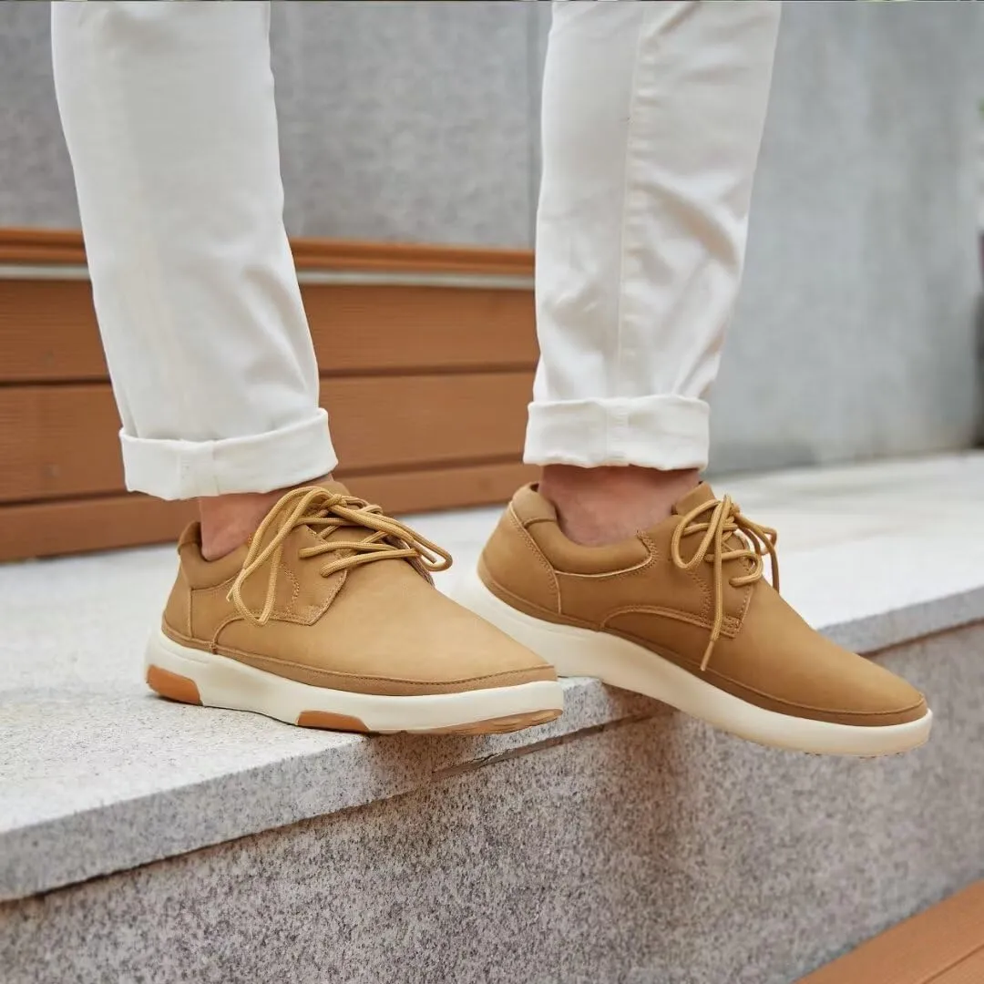 OrthoComfoot Men's Orthopedic Leather Dress Walking Shoes: Comfortable Arch Support Fashion Sneakers for Plantar Fasciitis, Orthotic Causal Business Shoes for Heel Foot Pain Relief