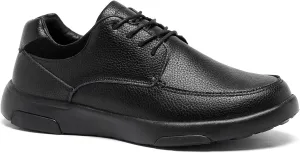 OrthoComfoot Men's Orthopedic Leather Dress Walking Shoes: Comfortable Plantar Fasciitis Fashion Sneakers with Arch Support, Casual Flat Feet Business Work Shoes for Foot and Heel Pain Relief