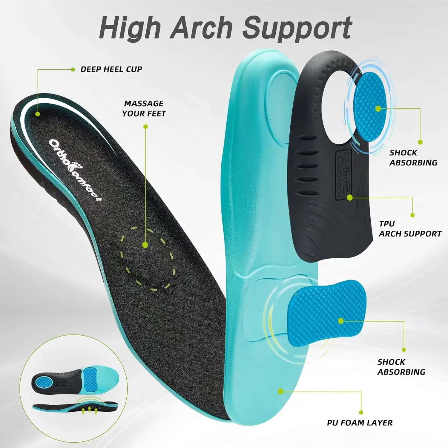 OrthoComfoot Men's Orthopedic Leather Dress Walking Shoes: Comfortable Plantar Fasciitis Fashion Sneakers with Arch Support, Casual Flat Feet Business Work Shoes for Foot and Heel Pain Relief