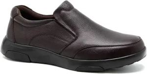 OrthoComfoot Men's Orthopedic Leather Dress Walking Shoes: Comfortable Plantar Fasciitis Oxfords with Arch Support, Business Diabetic Slip-On Loafers for Foot and Heel Pain Relief