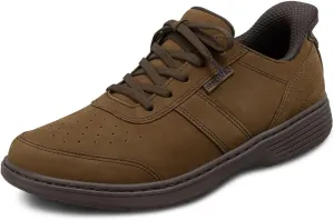 Orthofeet Men's Orthopedic Chocolate Leather Pierre Hands-Free Casual Shoe, Size 7 Wide