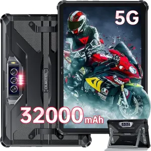 OUKITEL RT7 5G Rugged Tablet Android 13, 24GB 256GB - Waterproof Tablet, 32000mAh Battery 10.1" FHD Tablets,33W Fast Charging,48MP 32MP 20MP Night Vision Camera, 5G Dual SIM 5G WiFi/OTG/GPS/T-Mobile