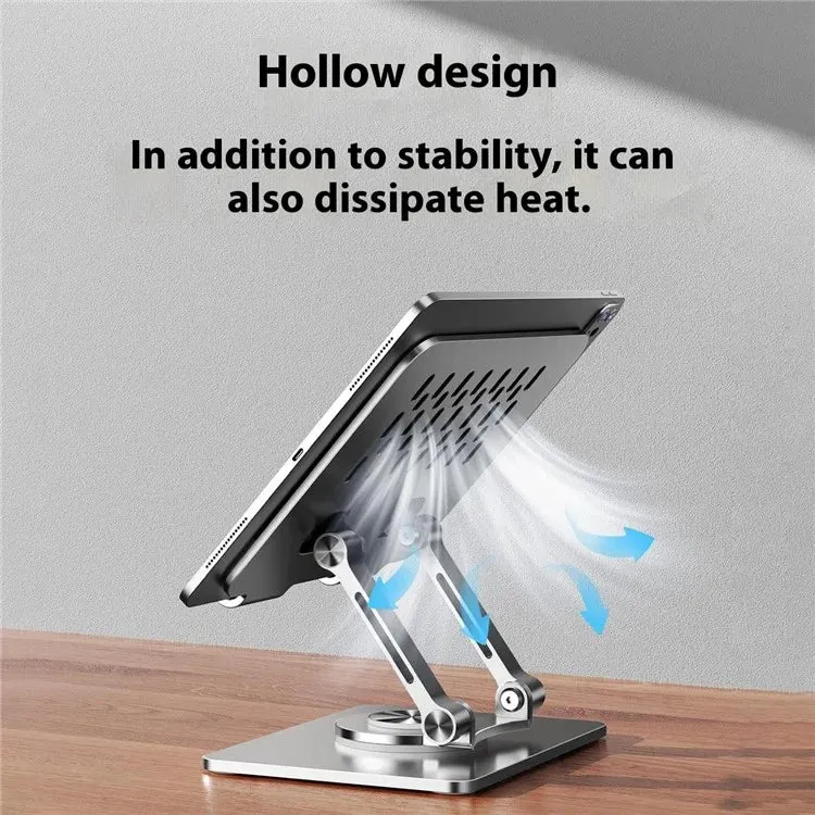 P2083 Heat Dissipation Alloy Steel 360 Degree Rotating Desktop Stand for Mobile Phone Tablet