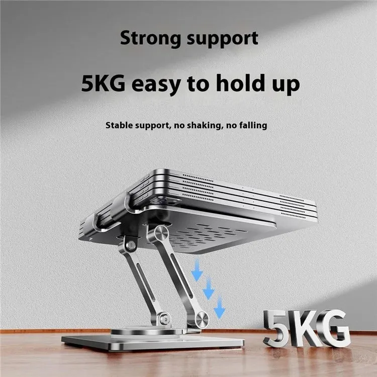 P2083 Heat Dissipation Alloy Steel 360 Degree Rotating Desktop Stand for Mobile Phone Tablet