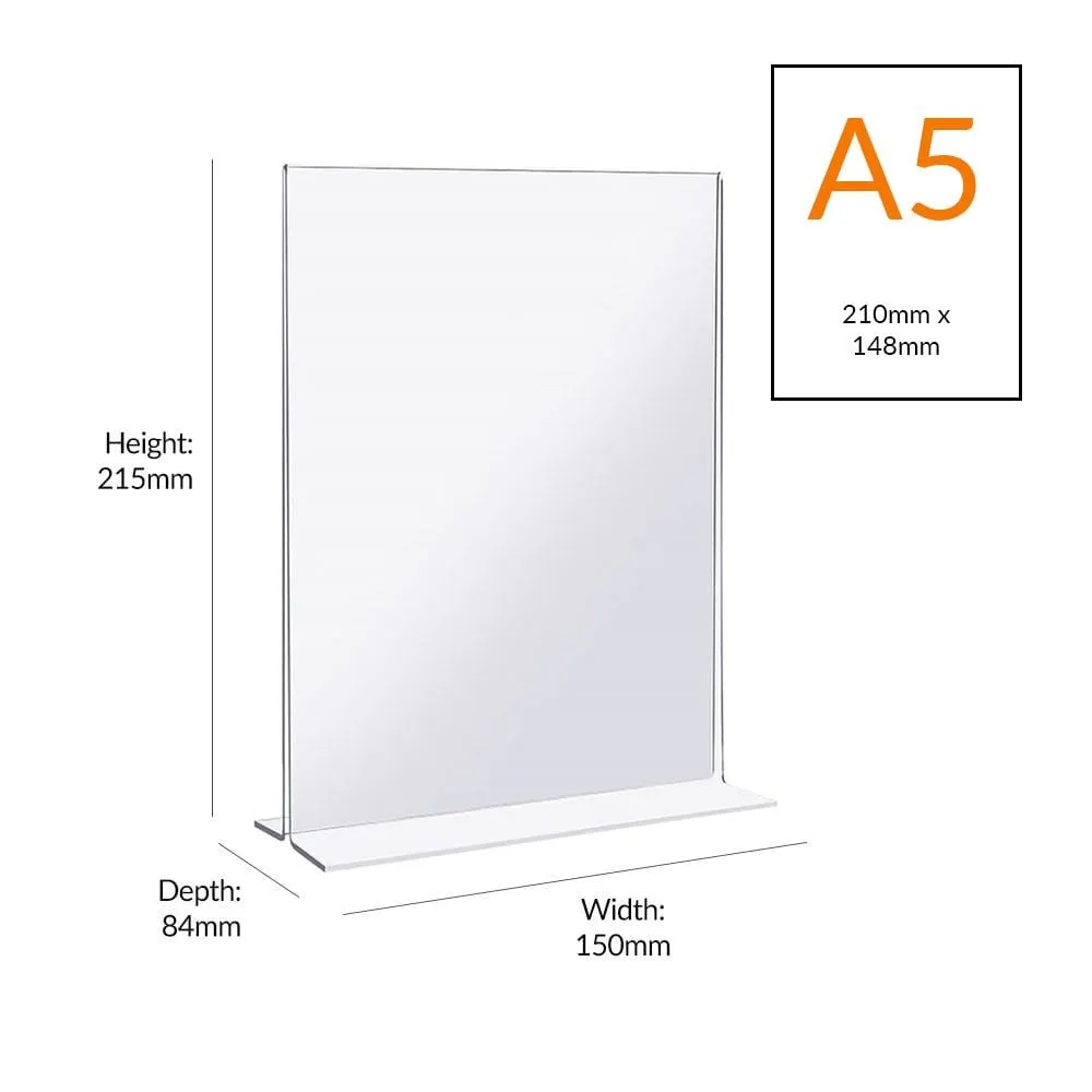 Pack of 12 Acrylic A5 Double Sided Literature Holder - Portrait