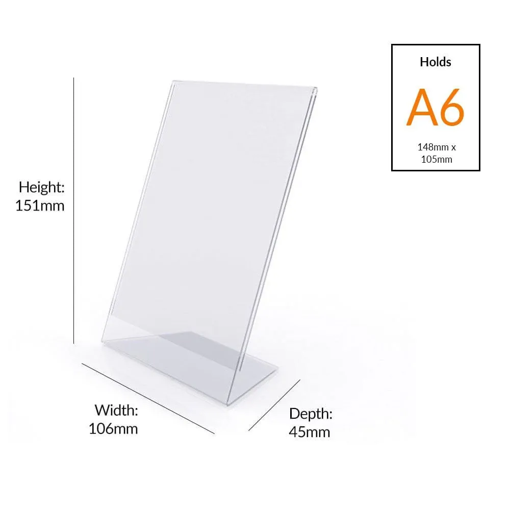 Pack of 12 Acrylic A6 Literature Holder - Portrait