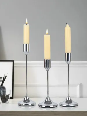 (Pack of 3) /Set Chinese Style Metal Candle Holders Simple Golden Wedding Decoration Bar Party Living Room Decor Home Decor Candlestick