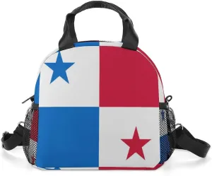Panama Flag Portable Lunch Box Crossbody Bag Tote Insulated with Adjustable Strap Work Beach Picnic