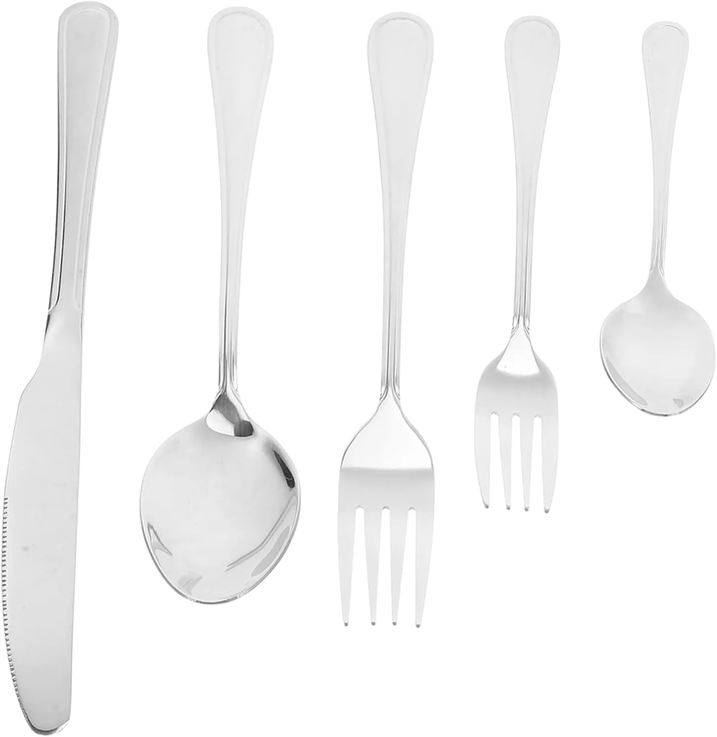 PartyKindom 3 Sets 10-piece Stainless Steel Silverware Set Modern Kitchen Cutlery Forks Spoons Knives Elegant