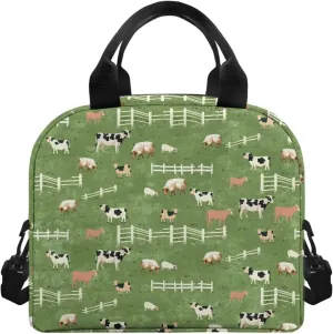 Pasture Lunch Bag Tote Bag Lunch Organizer Lunch Holder Compartment Insulated Lunch Cooler Bag for Women Girls Boys Men
