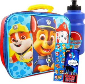 Paw Patrol School Supplies Bundle Paw Patrol Lunch Box Set - 4 Pc Paw Patrol Lunch Box with Stickers, Reusable Water Bottle, and More (Paw Patrol Lunch Bag)
