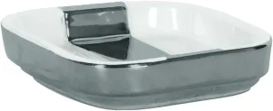 Pearl Elegant Porcelain Soap Dish .98" t X 4.29" w - White/Silver