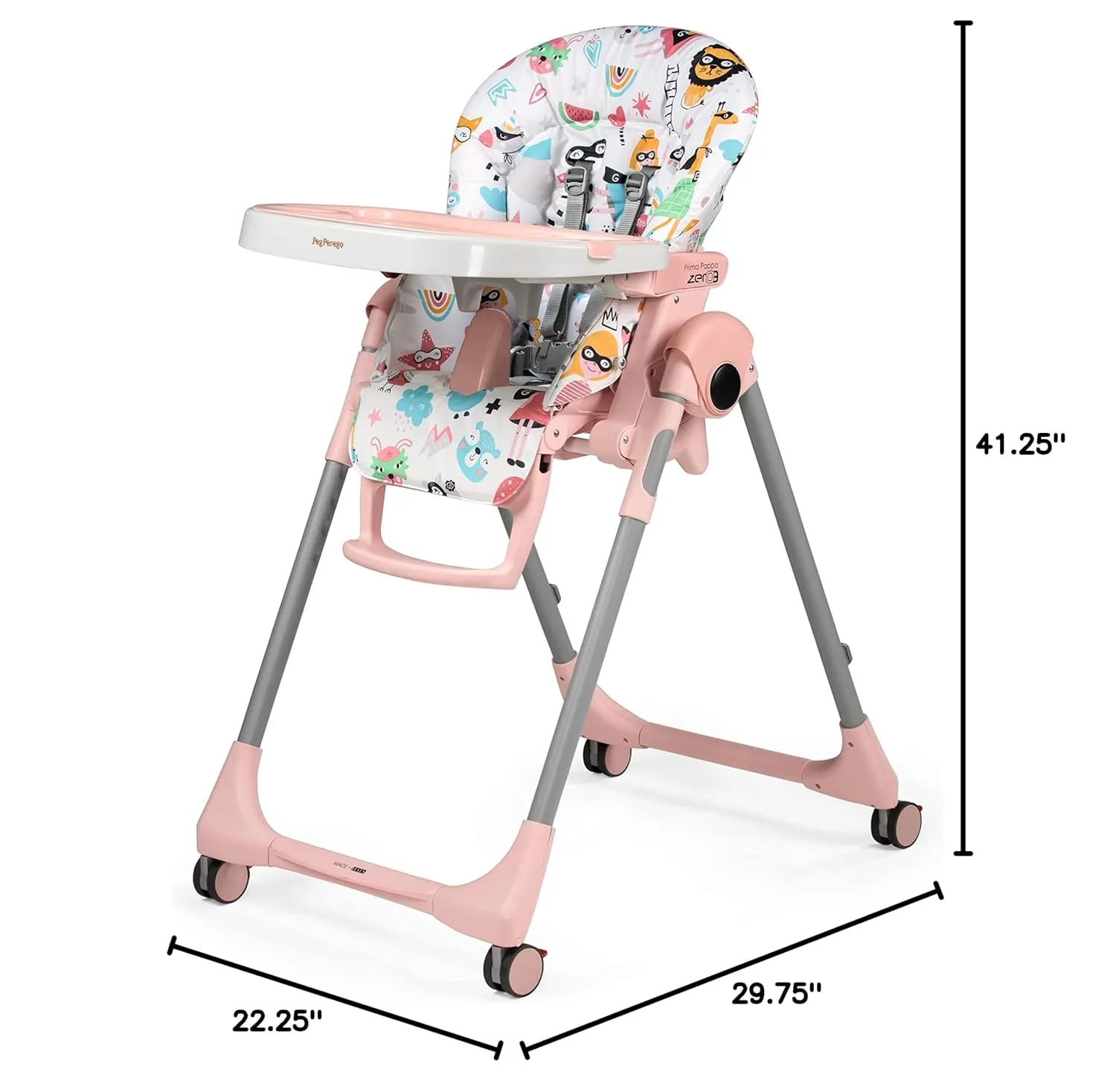 Peg Perego Prima Pappa Zero 3 High Chair, Super Girl,IMPP03NA09PSG19