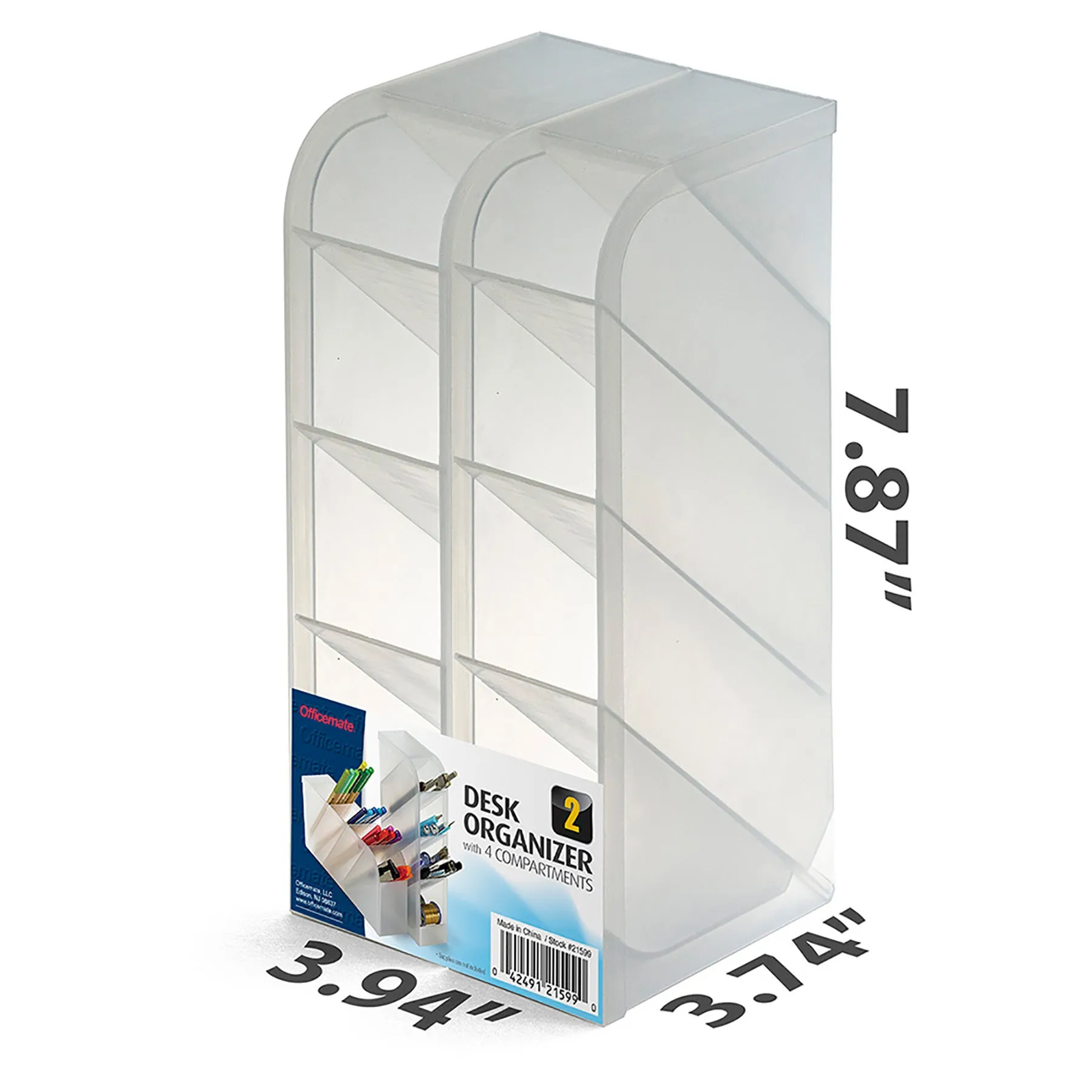 Pen Holder, 4 Compartments, 2 Per Pack, 2 Packs