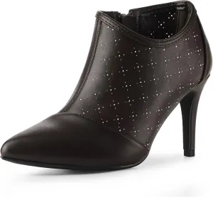 Perphy Cut out Perforated Boots Pointed Toe Stiletto Heels Costumes Ankle Booties for Women