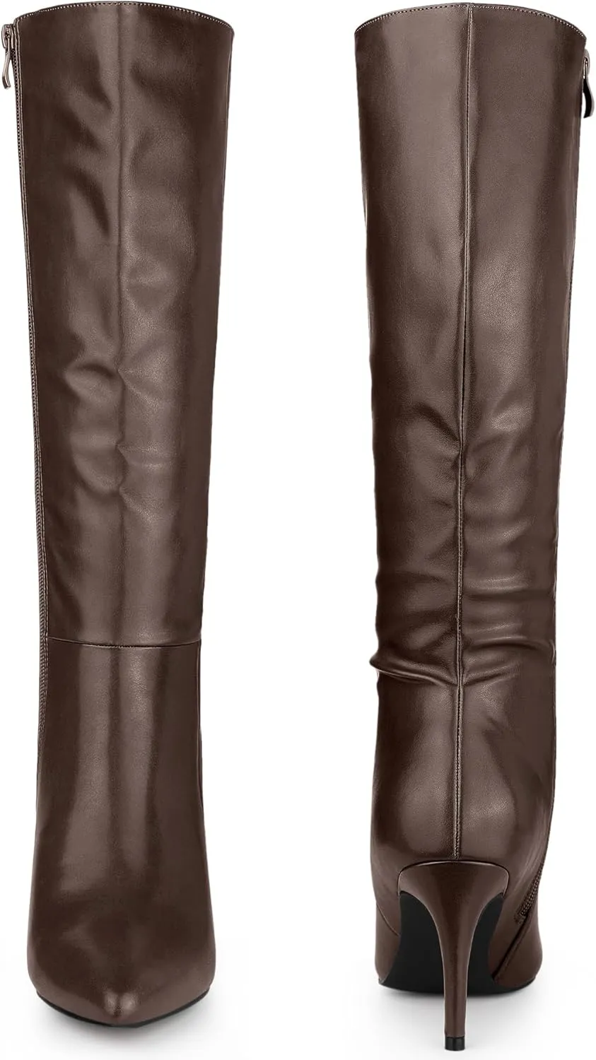Perphy High Heels Pointed Toe Stiletto Heel Knee High Boots for Women