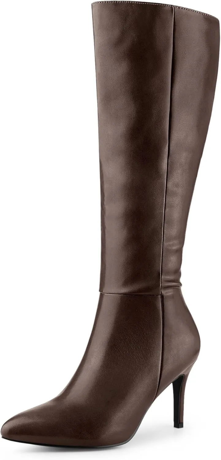 Perphy High Heels Pointed Toe Stiletto Heel Knee High Boots for Women
