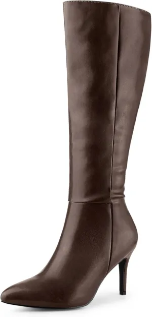 Perphy High Heels Pointed Toe Stiletto Heel Knee High Boots for Women