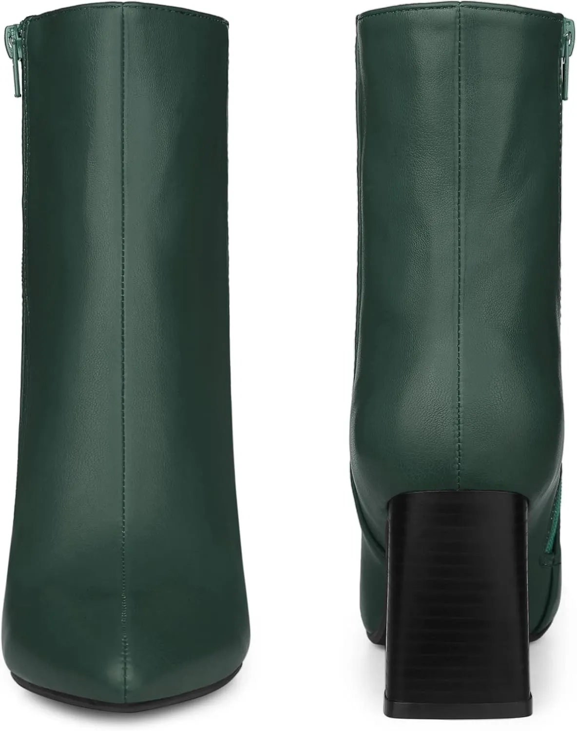 Perphy Pointed Toe Boots Block High Heels Ankle Booties for Women