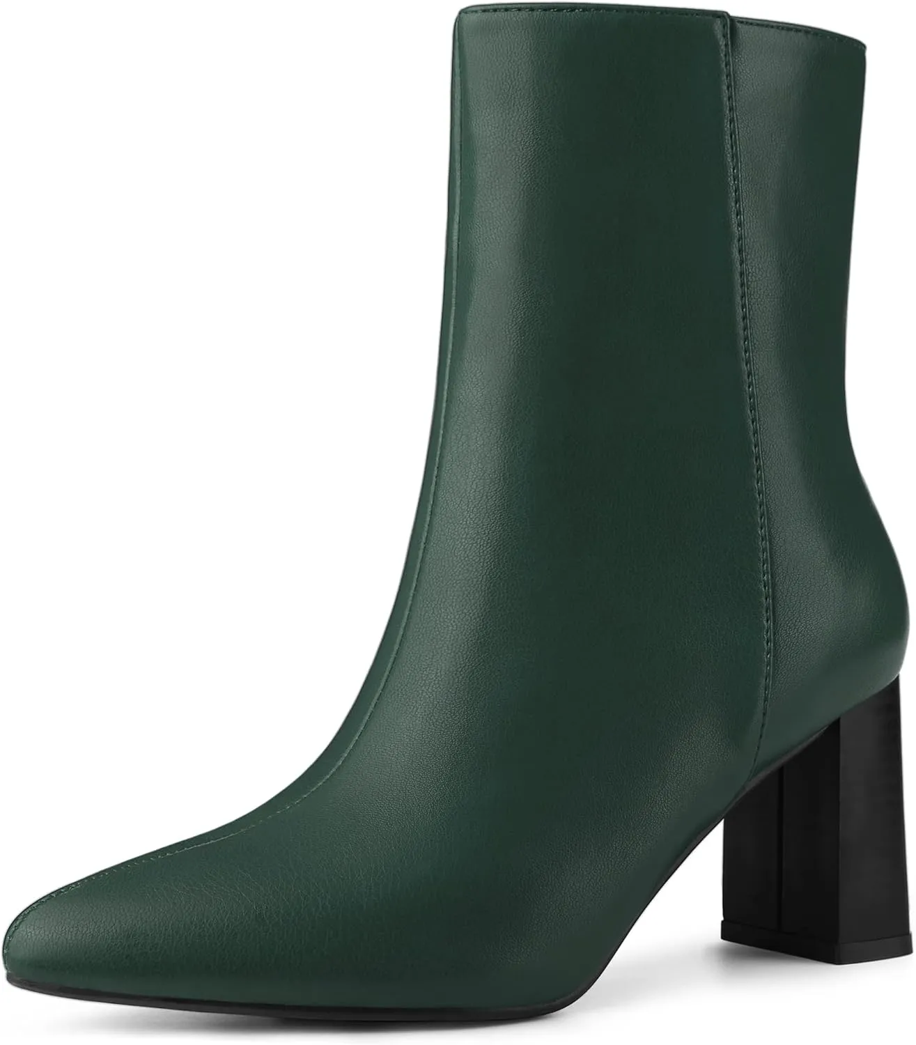 Perphy Pointed Toe Boots Block High Heels Ankle Booties for Women