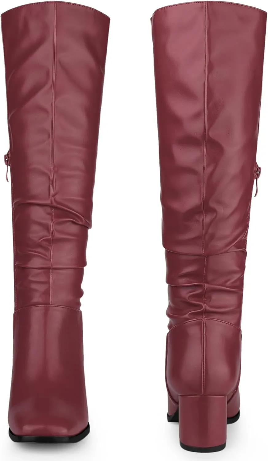 Perphy Thigh High Dress Boots Square Toe Chunky Heel Slouch Knee Highs Boots for Women