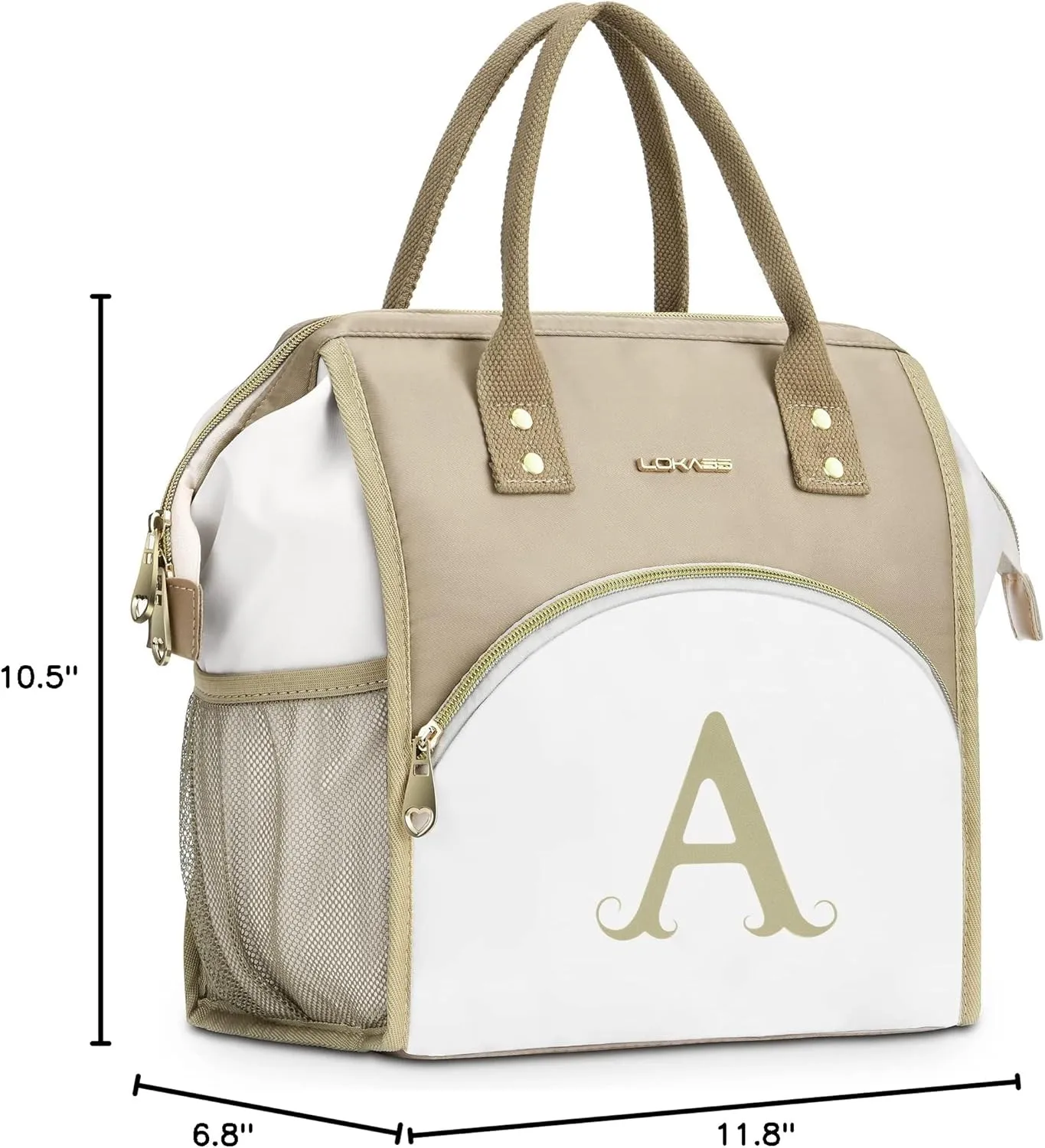 Personalized Lunch Bag for Women, Reusable Insulated Lunch Box Gift for Friend Large Wide-Open Water Resistant Adult Cooler Tote Bag for Work, Travel, Picnic - Printed A