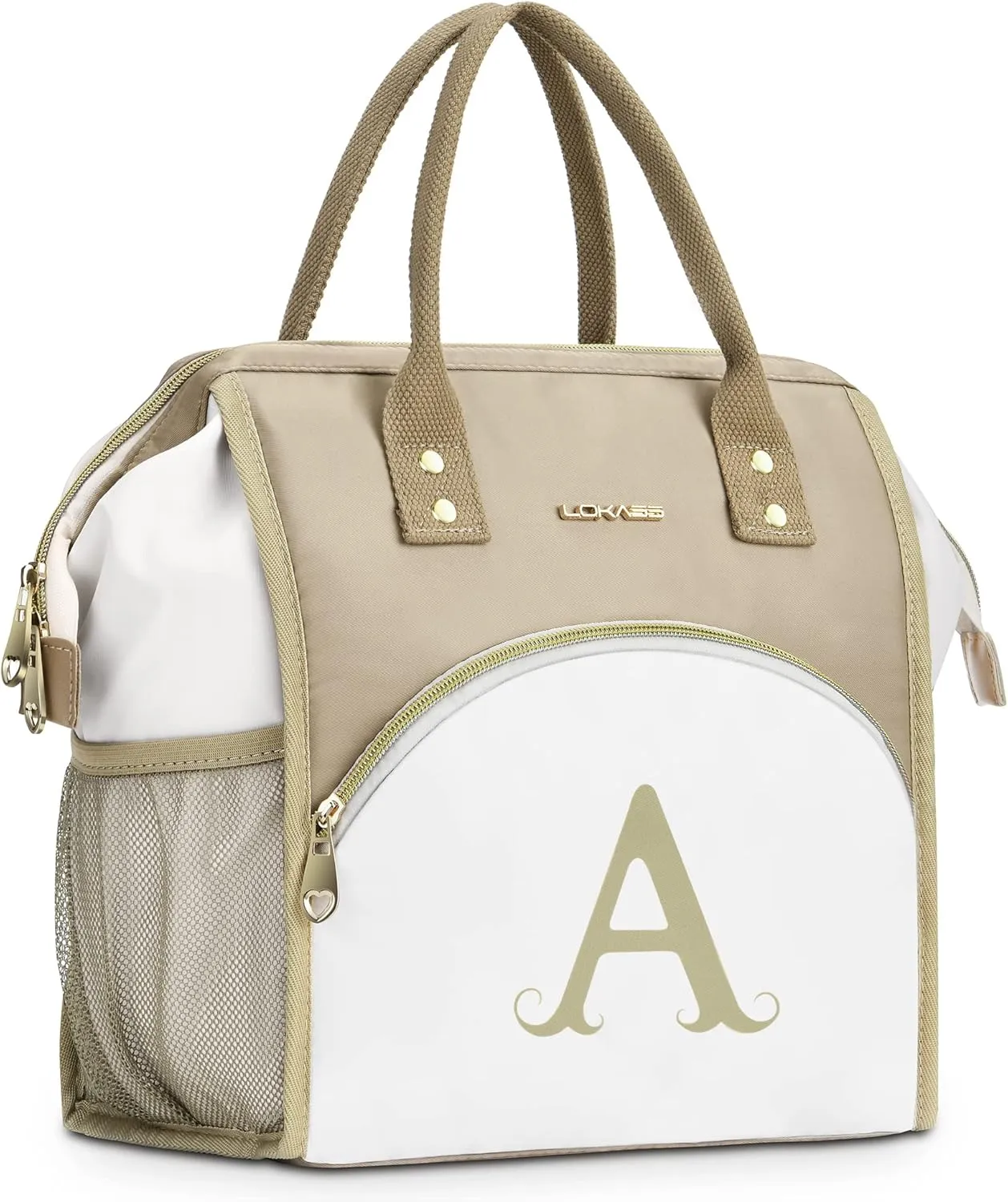 Personalized Lunch Bag for Women, Reusable Insulated Lunch Box Gift for Friend Large Wide-Open Water Resistant Adult Cooler Tote Bag for Work, Travel, Picnic - Printed A
