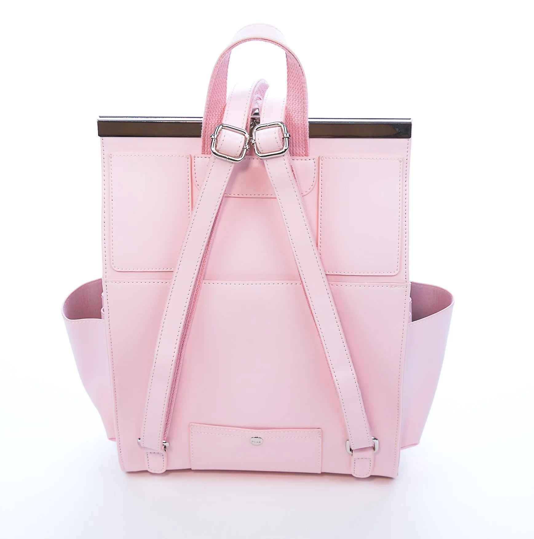 Pink & White Vegan Backpack