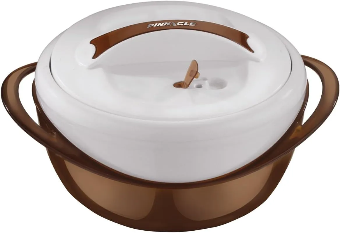 Pinnacle Large Insulated Casserole Dish with Lid 3.6 qt. Elegant Hot Pot Food Warmer/Cooler -Thermal Soup/Salad Serving Bowl Stainless Steel Hot Food Container–Best Gift Set for Moms