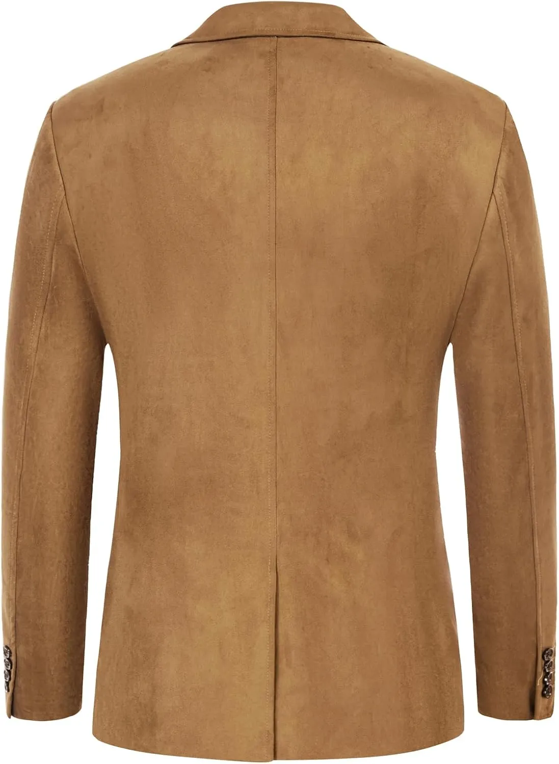 PJ PAUL JONES Mens Blazer Jacket Faux Leather Suit Jacket Casual 2 Buttons Suede Sport Blazer Coat with Pockets