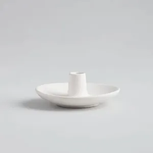 Plate Candle Holder Matte White 1/2"