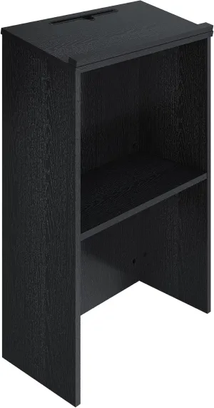 Podium Stand,Wooden Speaking Lectern,Lectern Podium for Classroom,Churches,Auditorium,Meeting Room,Reception Desk of Podium with Adjustable Shelf(Black)
